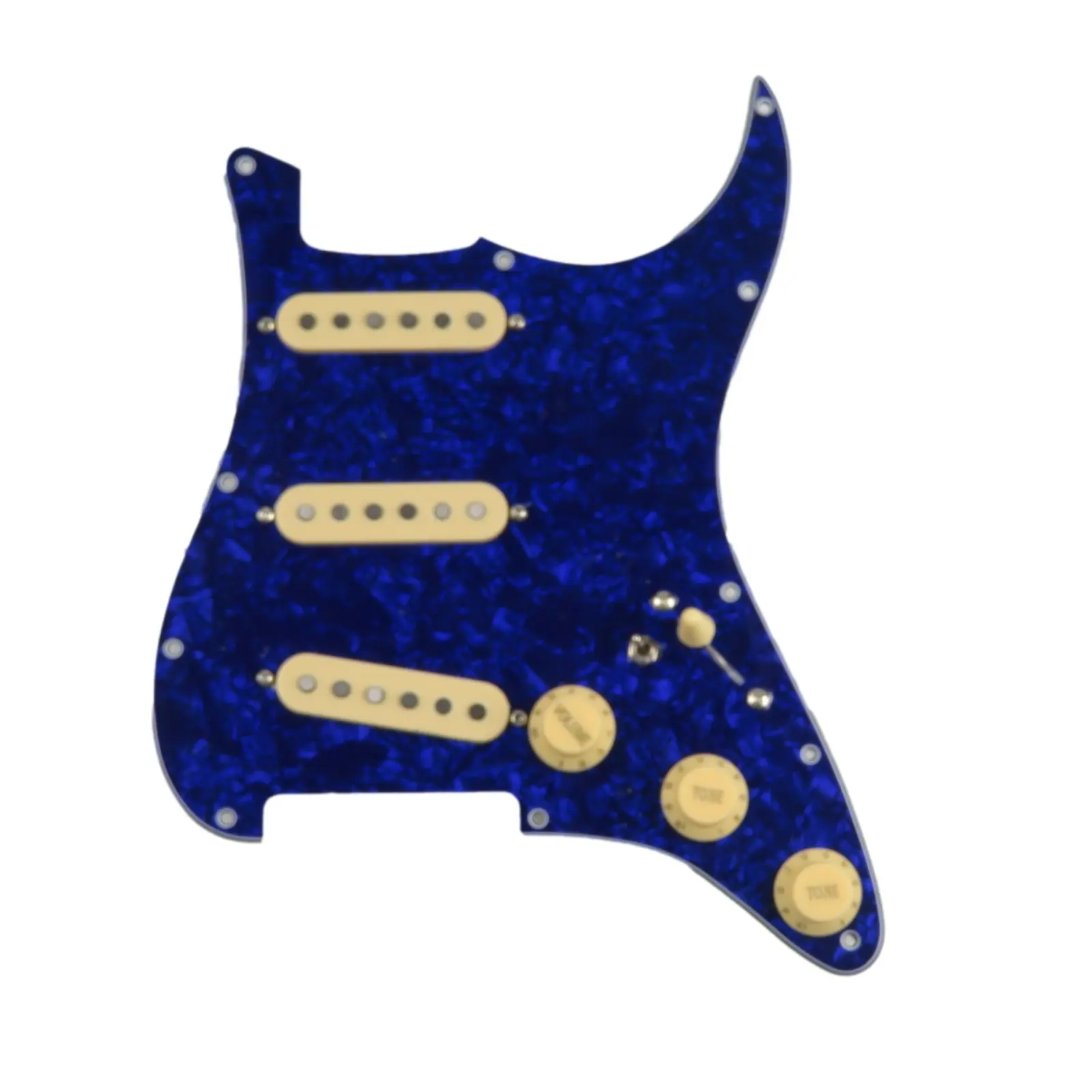 

Loaded Pickguard Pickups Guitar Alnico 5 Pickups SSS Single Coils Pickups /Yellow Pickup Covers Set