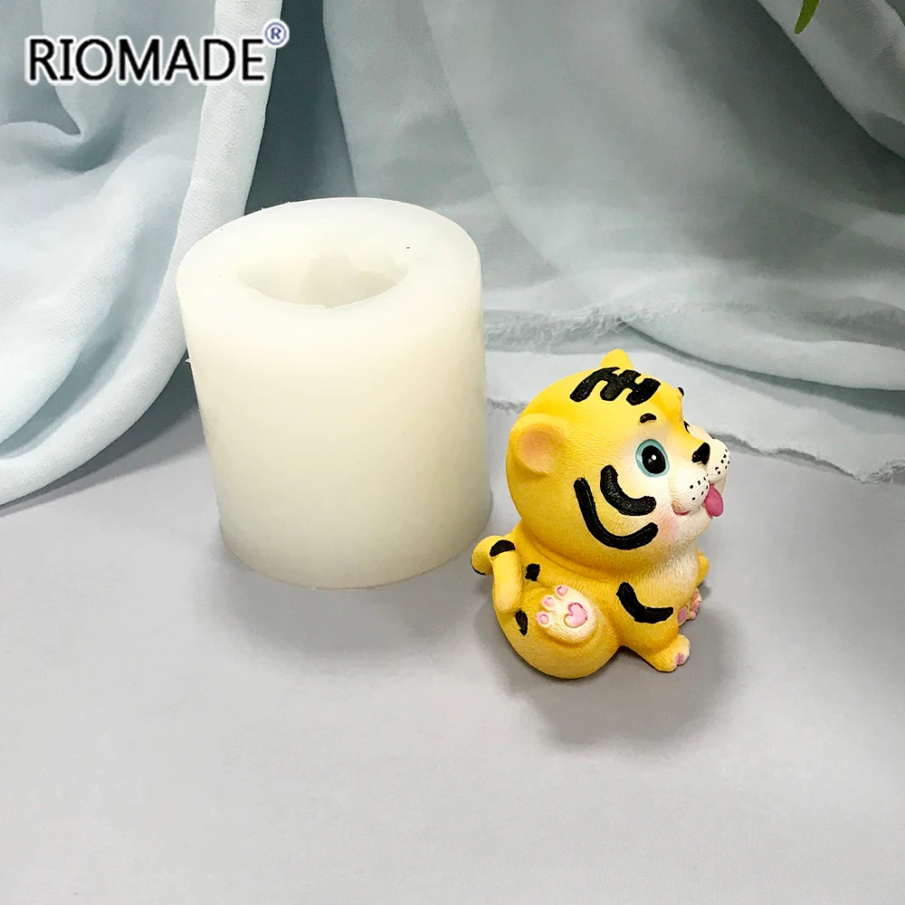 HOT New Year Cute Tiger Silicone Mold Chocolate Dessert Baking Fondant Cake Decorating Tools DIY Gypsum Ornaments Making Mould