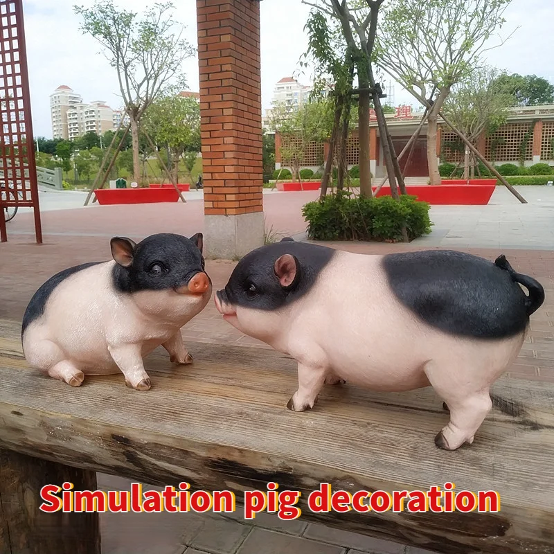 

Lovely pig ornament resin handicraft pig model gardening sketch sculpture counter home decoration gift pig Simulation animal