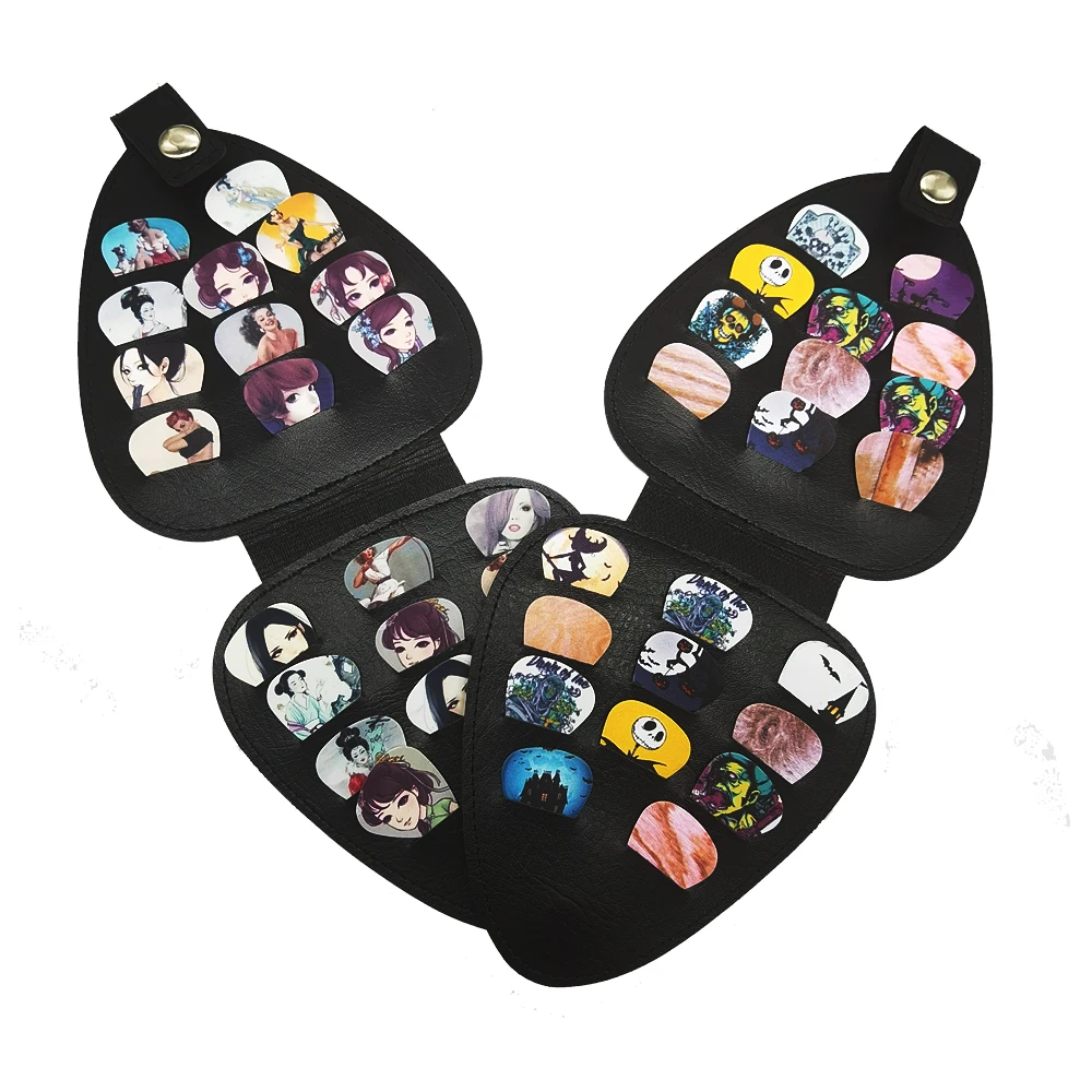 SOACH 22pcs PVC Guitar picks pick pictures Paddle random + black picks bag Package Holder bass guitar part & accessories tool