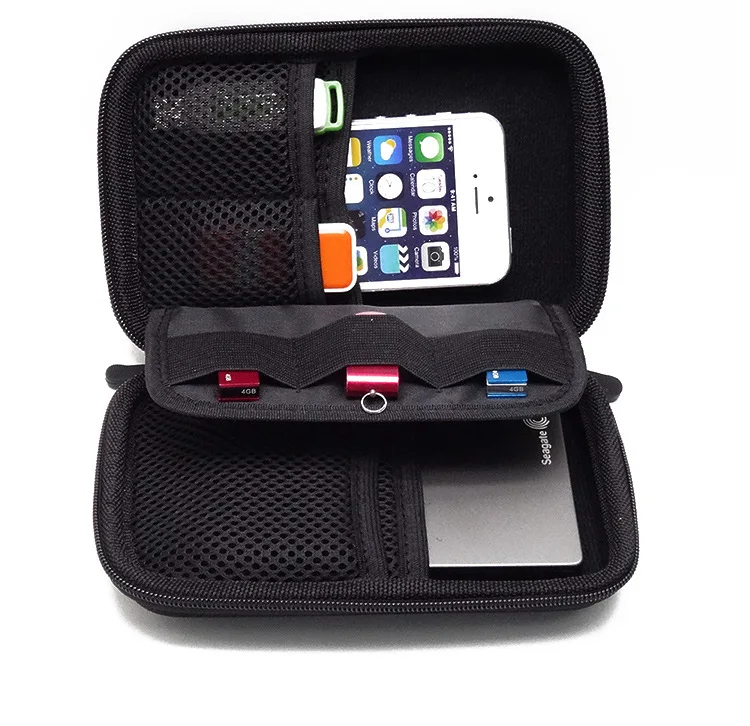 GUANHE Borsa organizer per cavi HDD SSD da 2,5 pollici Mini custodia per unità flash USB Kit sistema da viaggio con un set