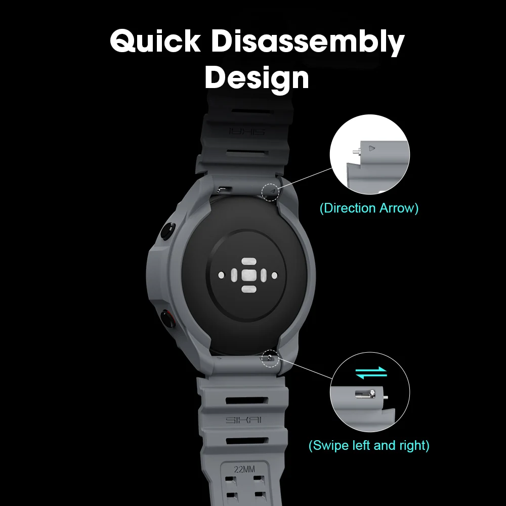 Sikai tpu banda pulseira para huawei relógio gt2 tpu escudo protetor de tela capa caso para huawei gt 2 wacth acessórios