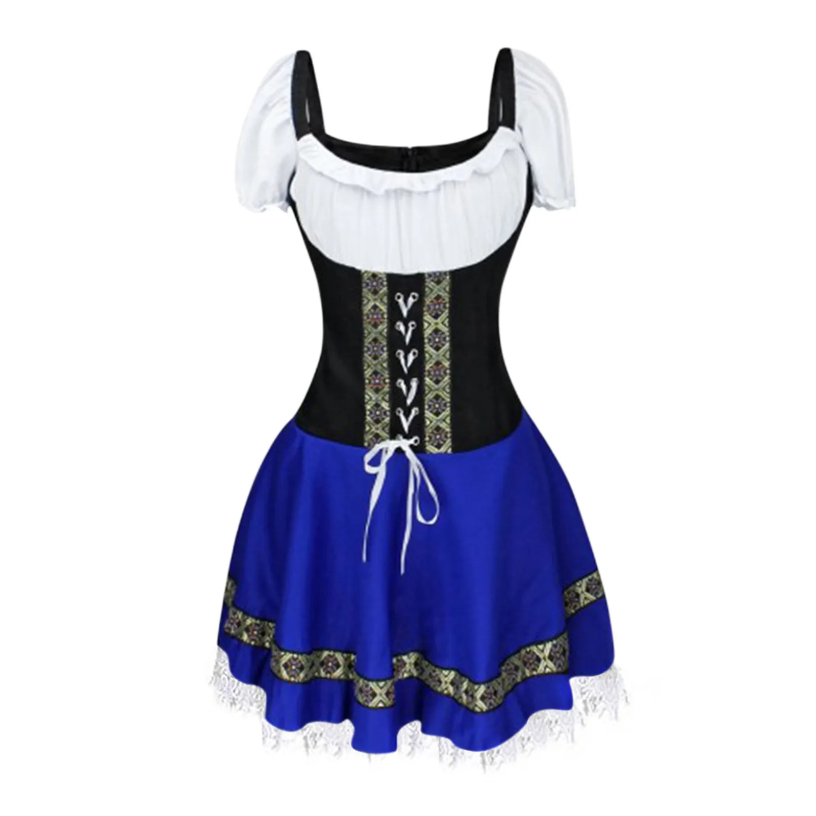 Carnival Oktoberfest Dirndl Costume Tavern Wench Waitress Maid Bar Outfit Cosplay Costumes Halloween Fancy Party Dress Women