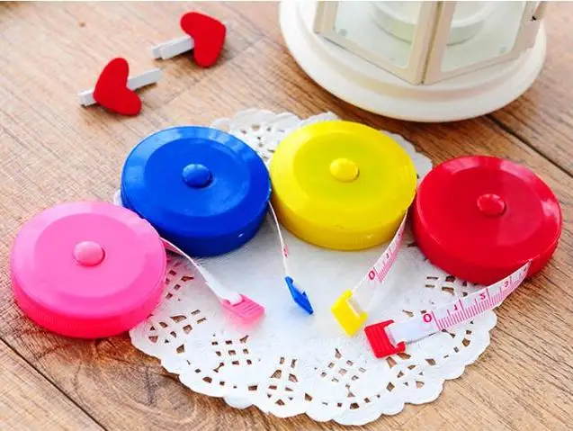 

Wholesale Multicolor 60 Inch New Retractable Ruler Tape Measure 1.5m Measures Sewing Cloth Dieting Tailor Promotion Wholesale