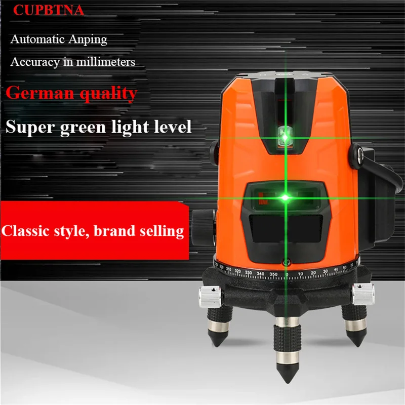 High Precision 360 Self-Leveling Laser Leveler Strong Visible Laser Light 5 Lines 6 Points Green Laser Guider Construction Tools