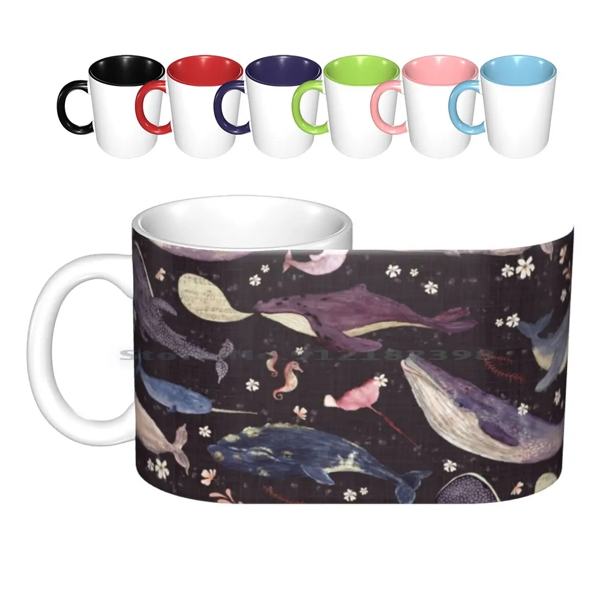 Whale's Song Grape Ceramic Mugs Coffee Cups Milk Tea Mug Whales Song Whale Whales Song Humpback Beluga Whale Shark Stingray