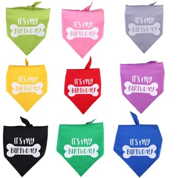 Dog Birthday Bandana Adjustable Multicolor Reversible Dog Scarf Neck Bibs for Small Medium and Large Dogs Pet Accessories