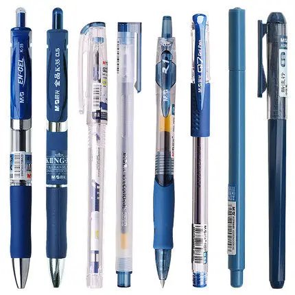 6PCS M&G Blue Black Pen Doctor Prescription Pen Press Gel Pen 0.5 Business Carbon Pen Collection