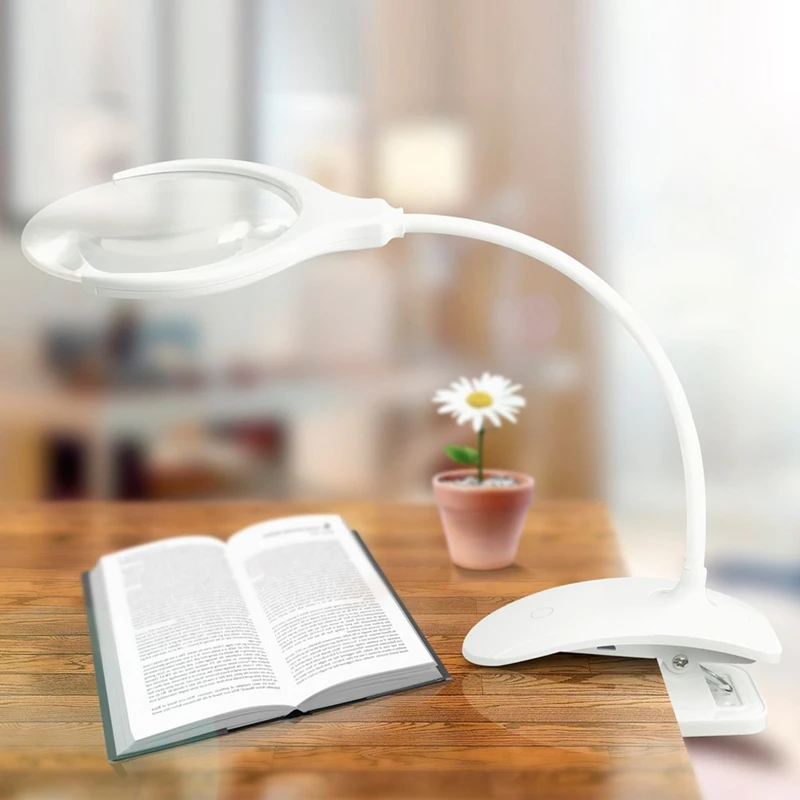 المكبر المحمول 3X 8X ، مصباح طاولة Led ، عدسة مكبرة قابلة لإعادة الشحن ، مع ضوء للحرف اليدوية ، الهوايات
