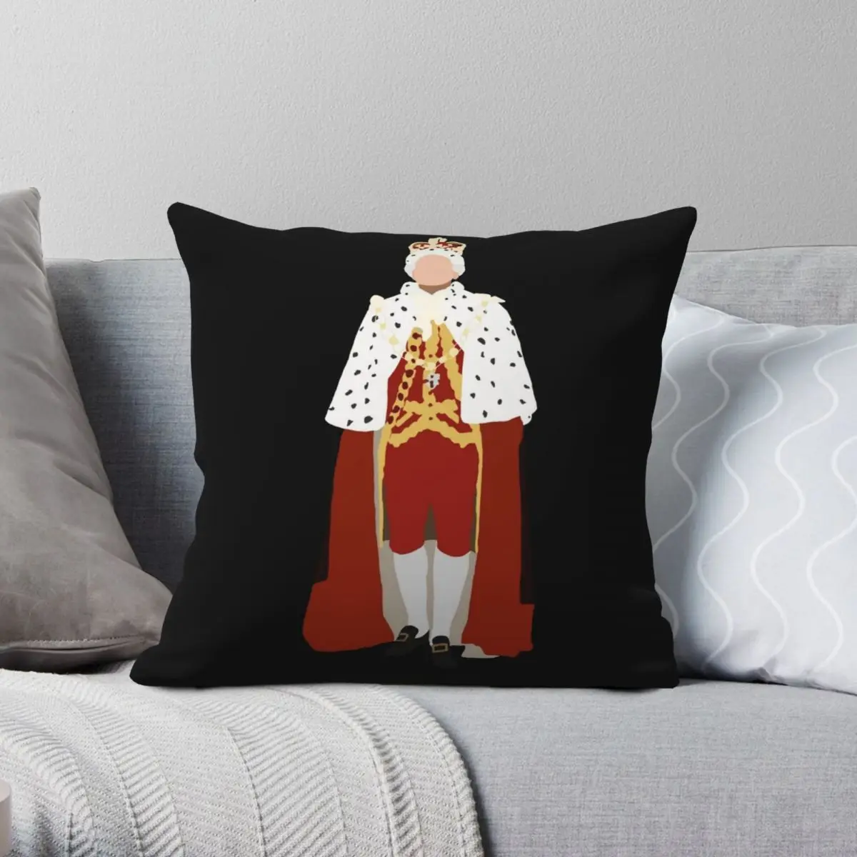 Hamilton King George III Square Pillowcase Polyester Linen Velvet Creative Zip Decor Room Cushion Cover