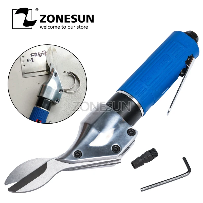 ZONESUN Straight Type Pneumatic Scissors Algam Aluminum Sheet Cut Stainless Steel Plate Gas Cutting Scissor Diamond Mesh Cutter