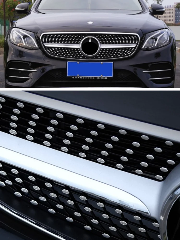 Diamond Mesh Grille for Mercedes E Class 2016 2017 2018 2019  W213 E200 E300 Front grille