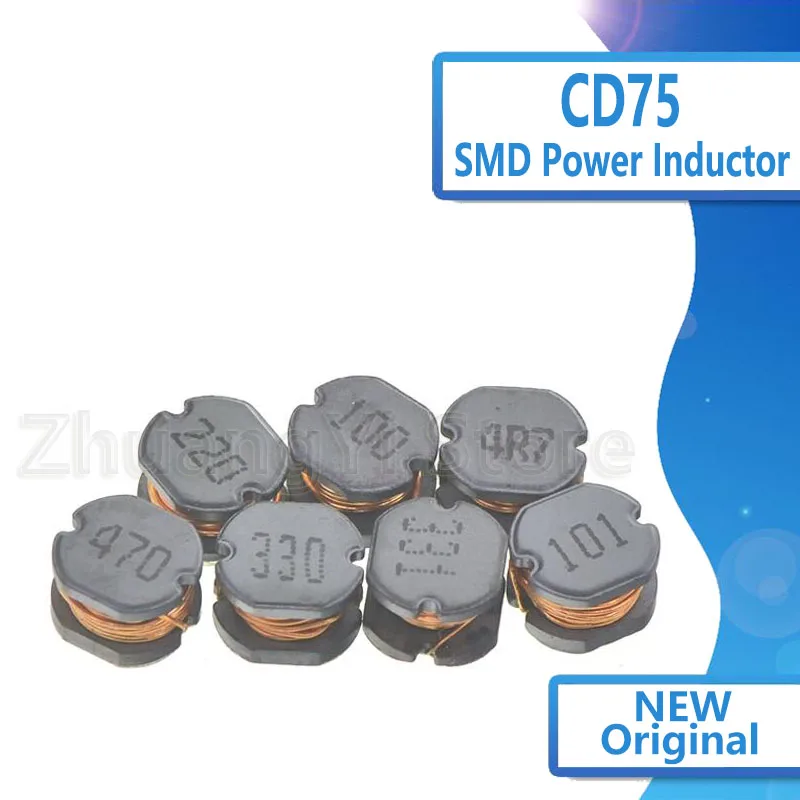 50pcs/lot SMD Power Inductor CD75 3.3uH 2.2uH 4.7uH 6.8uH 10uH 22uH 33uH 47uH 100uH 220uH 330uH 470uH 100 220 330 470 101 471