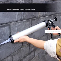 C20512 600ML Dual-use Glass Glue Gun,Thickening Aluminum Alloy Structure Manual Soft Silicone Gun