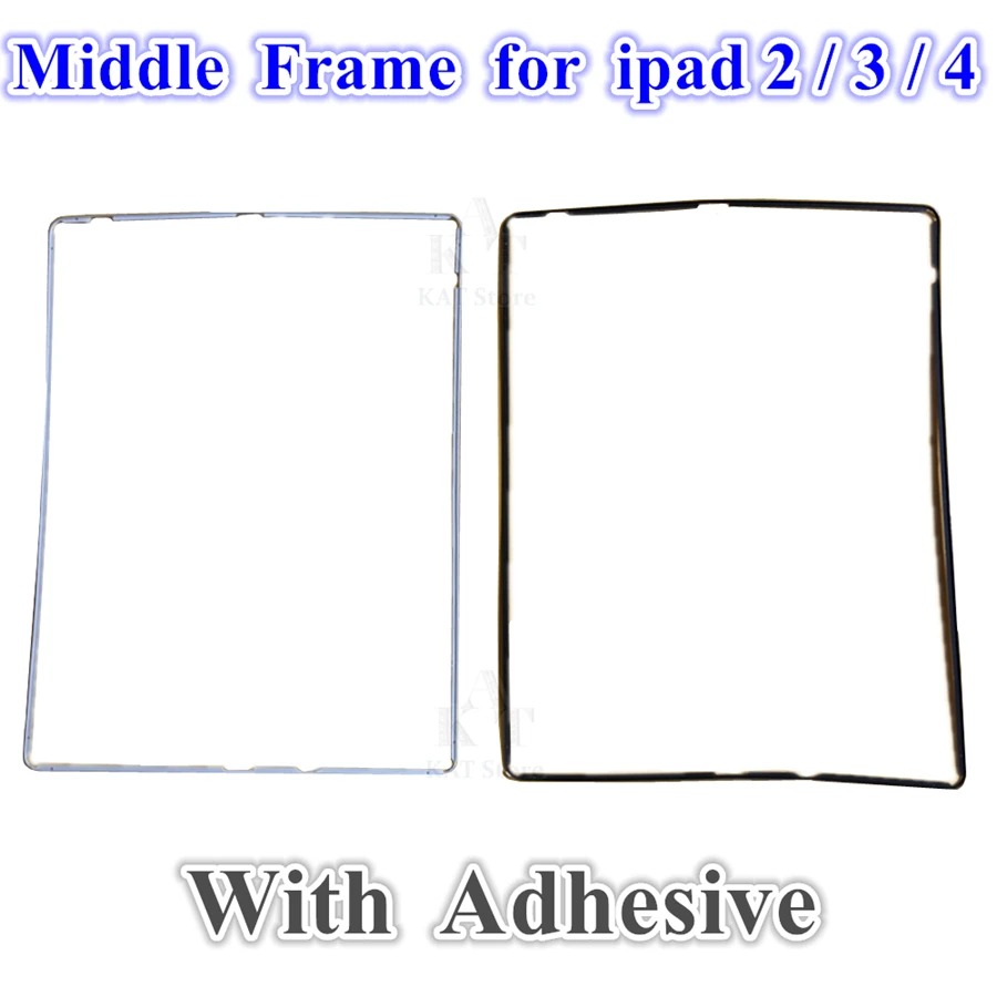 2Pcs Digitizer Middle Frame for iPad 2 3 4 Middle Bezel With Adhesive Sticker Touch Screen Holder Repair Parts for iPad 2 3 4