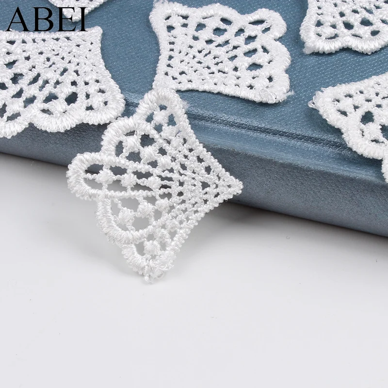 20pcs/lot Embroidered  Lace Clothing Accessories White Sector Soluble Lace Embroidery  DIY Garment