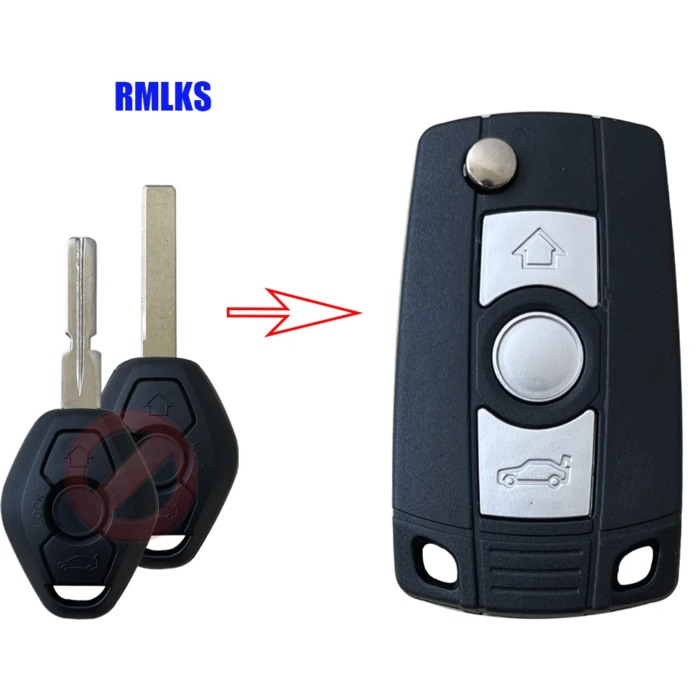 3 Buttons Remote Flip Key Shell Fob Modified Case For BMW E36 E38 E39 E46 E53 E60 E61 E63 E64 1/3/5/7 Series X3 X5 Z3 Z4