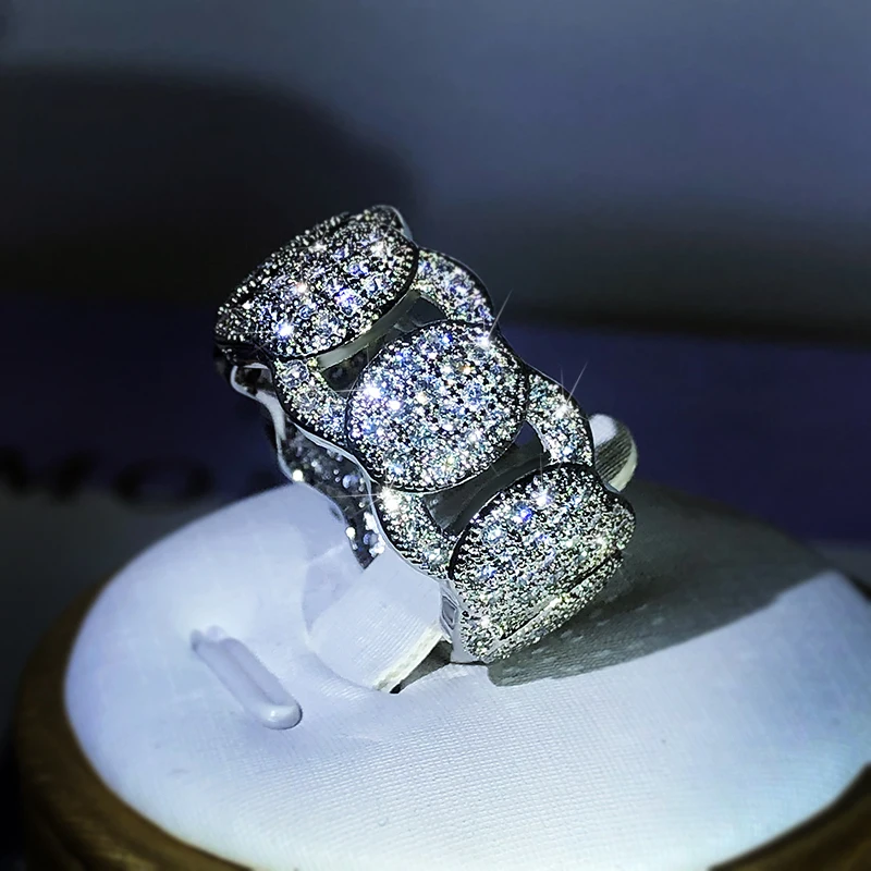 925 Sterling Silver Jewelry Ring Ladies Luxury Oversized Zircon Ring Exquisite Gorgeous Fashion Wedding Preferred Jewelry — zdjęcie 6