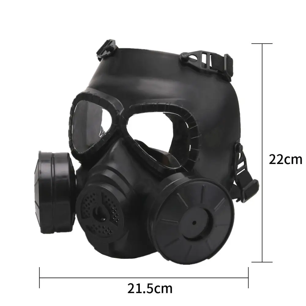 Protection Gas Masks Respirator For Airsoft Tactical CS outdoor Survival Game Paintball Match With Double Exhaust Fan