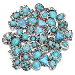 10pcs/lot Wholesale Snap Jewelry 18mm Snap Buttons Mixed Natural Stone Snaps for Snap Bracelet Bangle DIY Accessories