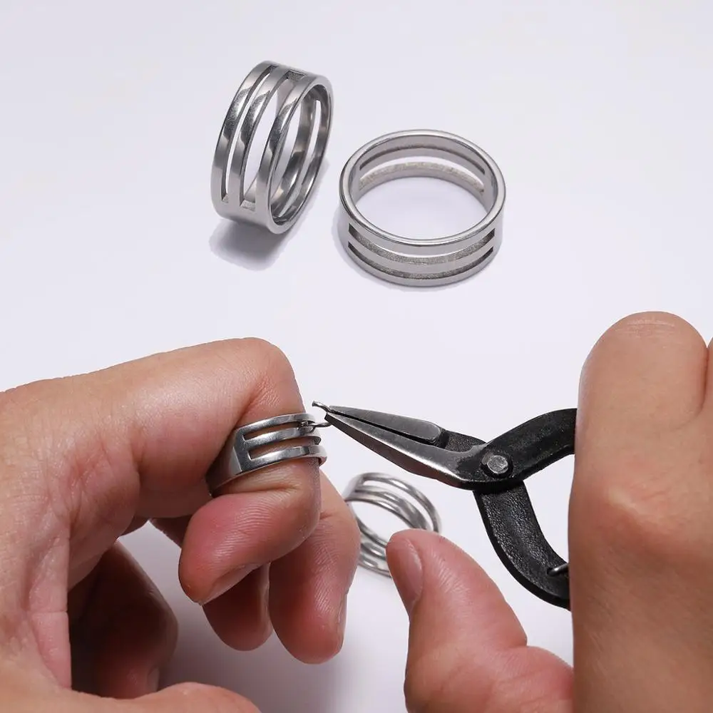 1Pcs 19mm Jump Ring Stainless Steel Opener Closing Tools Finger Rings For Jewelry Making Round Circle Bead Pliers Accessories