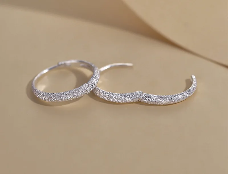 925 Silver Needle Piercing Circle Charm Hoop Earring For Women Girls Party Wedding Jewelry eh1089