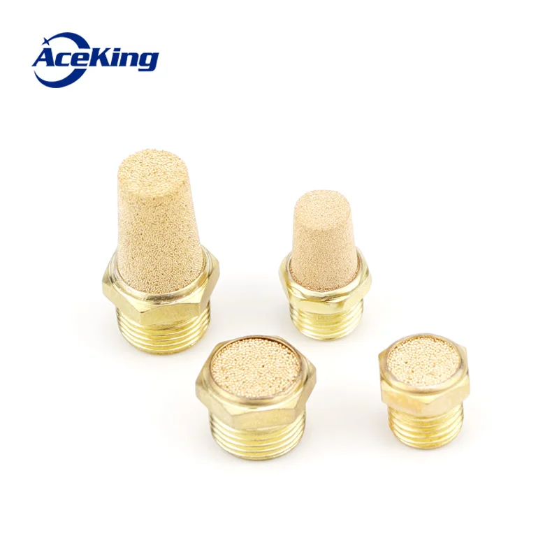 Pneumatic solenoid valve copper muffler SLL adjustable SML flat head muffler bsl-01/02/03/04 muffler filter element connector