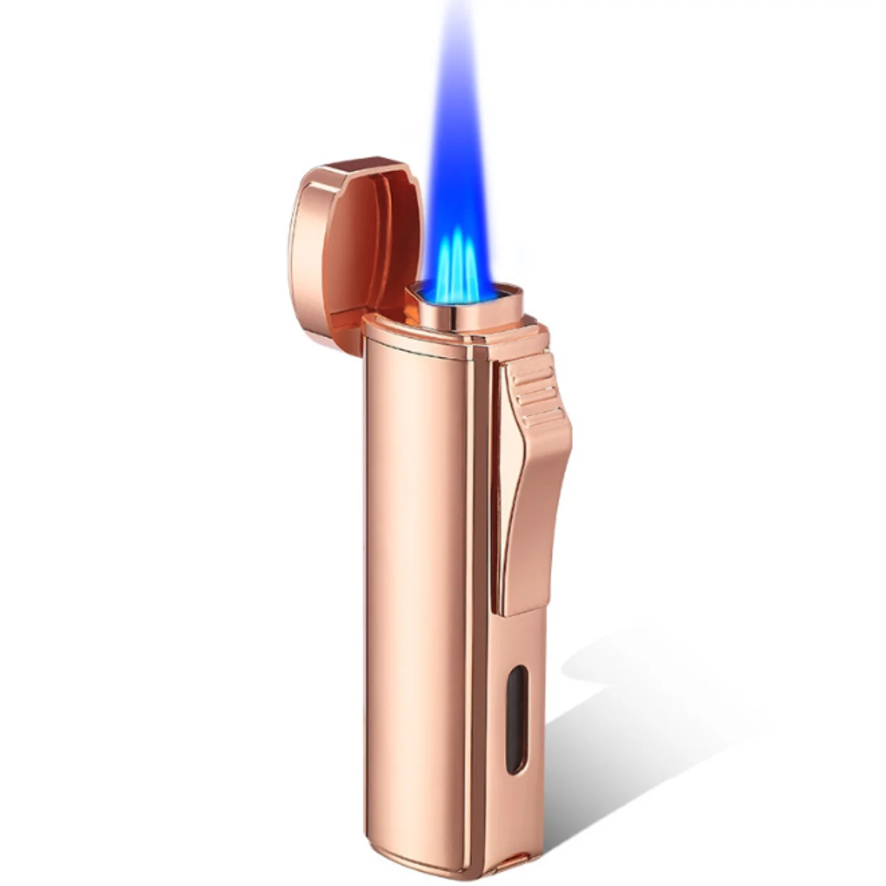 Triple Jet Butane Torch Lighter, Refillable Windproof Lighter, Rainbow Pocket Lighter with Adjustable Flame,Gift for Men