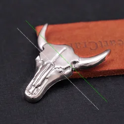 10X Western Cowboy Silver Bull Buffalo Skull Head Longhorn Leathercraft Concho Cowgril Hatband Decor