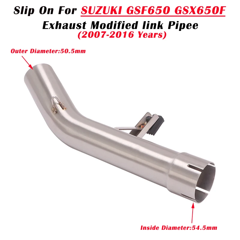 

Slip On For SUZUKI GSX650F GSF650 2007 - 2014 2015 2016 Motorcycle Exhaust Escape Muffler Modify Mid Link Pipe 51mm Connection