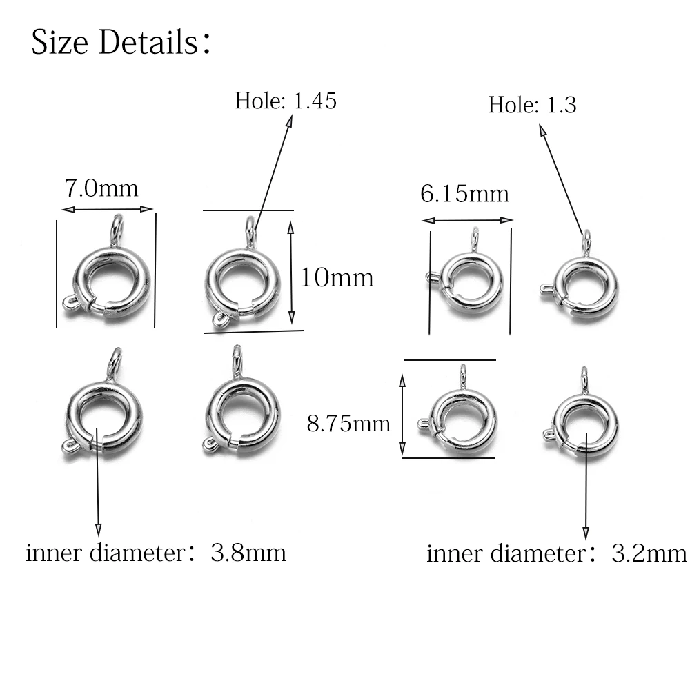 10/30Pcs Gold Round Spring Ring Clasp with Open Jump Ring Clasp Chain Necklace Bracelet Connectors for Jewelry Making Findings