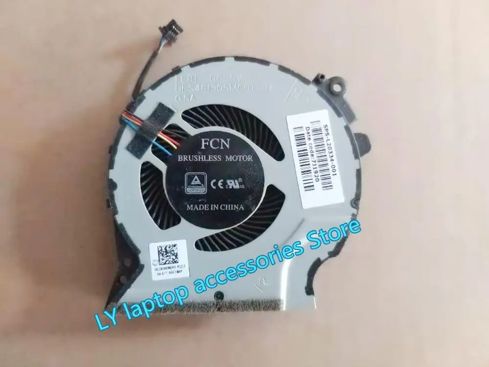 For HP 15-CX 15-CX0068TX 15-CX0074tx 15-CX0070TX 15-CX0071TX 15-CX0061TX TPN-C133 Laptop CPU Cooling Fan L20335-001 4PIN Fan