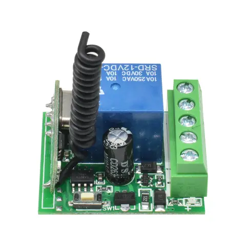 433MHz 315MHz Wireless Relay Switch Module DC 12V 1 Channel 1CH RF Remote Switch Controller Wifi Heterodyne Receiver Module