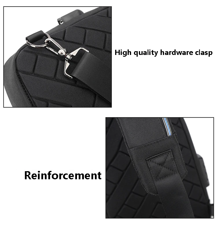 Anti-theft Lock Chest Bag for Men USB Charging Travel Shoulder Bag High-quality Messenger Bags Waterproof Men's Crossbody Bag