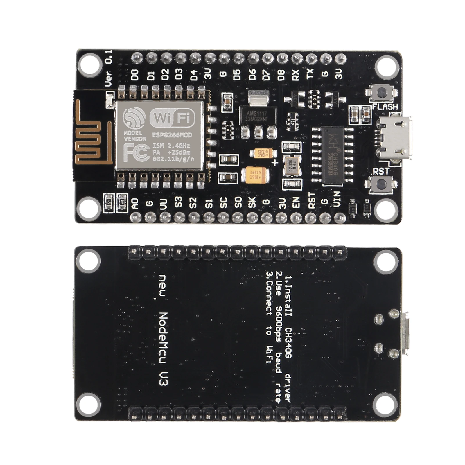 Wireless Module NodeMcu V3 CH340 Lua WIFI Internet Of Things Development Board ESP8266 With Pcb Antenna And USB Port For Arduino