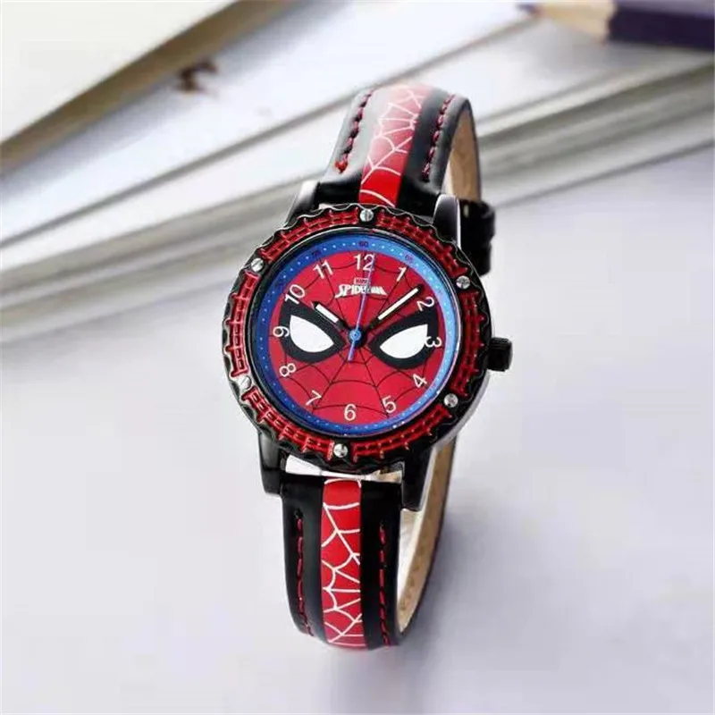 Children Cartoon Watch Boy Primary School Student Clock Spiderman Quartz Watch Luminous Pointer Boy\'s WristWatch