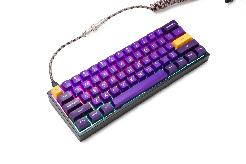 bm60rgb bm60 poker rgb 60% gh60 hot swappable Custom Mechanical Keyboard PCB program VIA full rgb switch underglow type c