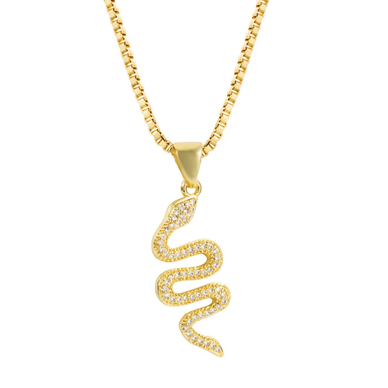 

2PCS Creative Fashion snake-shaped, individual punk style with Zircon Necklace