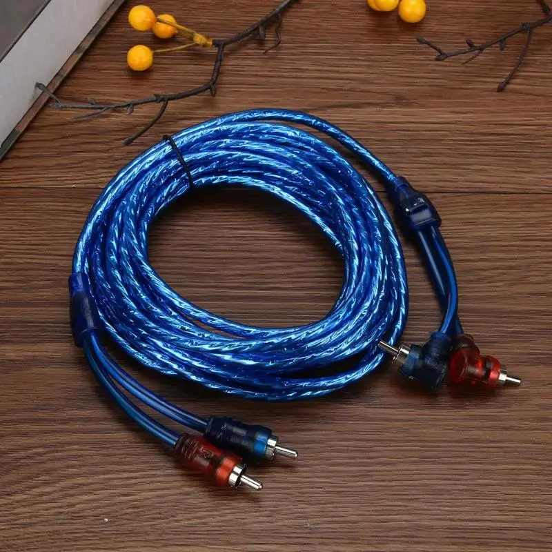 5 Meter 2 RCA to 2 RCA Plug Car Audio System Amplifier Braided Copper Cable RCA Audio Cable for Car Modification Car Accessoires