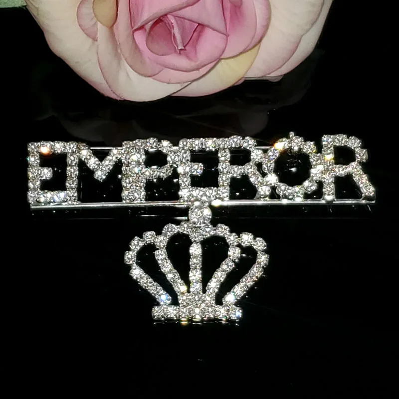 

Crystal Handmade "EMPEROR" Word Brooch Pin Gift Blingbling Rhinestone Fashion Jewelry&Accessories WHOLESALE