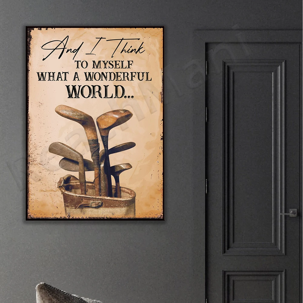 Wonderful World Golf Vertical Posters, Golf Posters, Gifts for Sports Lovers, Gifts for Golf Lovers, Gifts for Dad