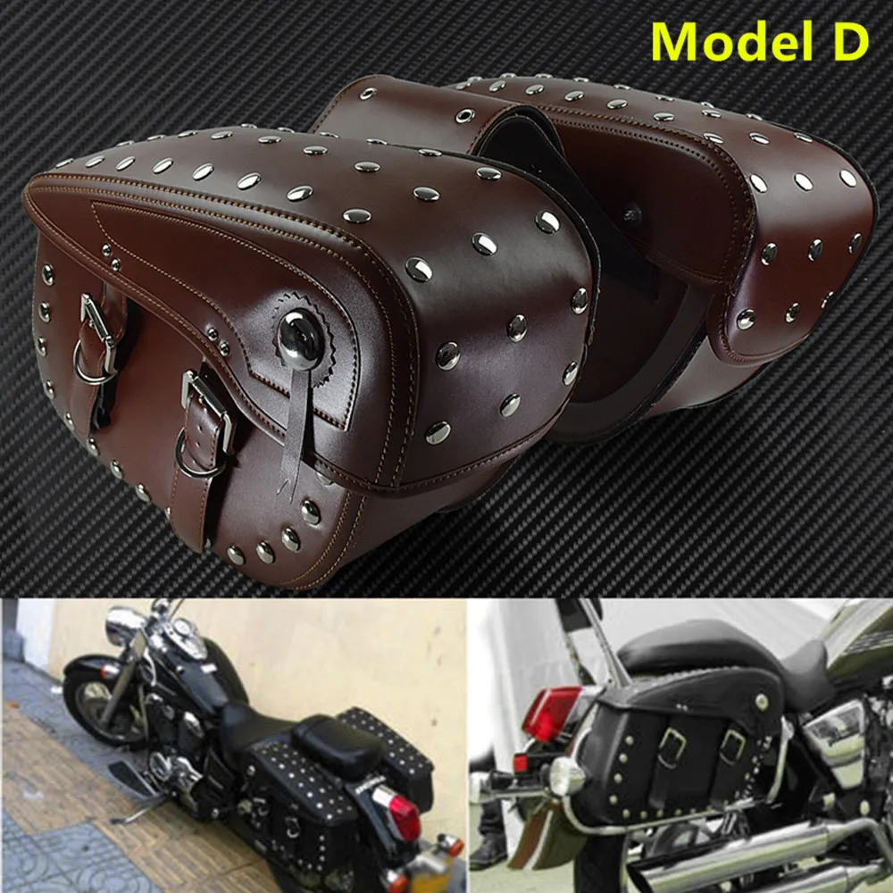 Motorfiets PU Lederen Zadeltas Zijtassen Gereedschap Bagage Opbergzakken Zwart/Bruin Voor Harley Sportster XL883 Touring Voor Yamaha