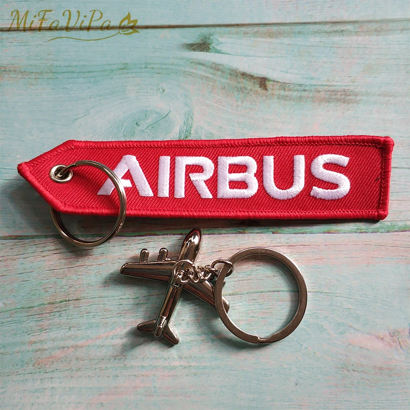 

MiFaViPa Wholesale 10 Set Fashion Trinket AIRBUS Gift Aviation Keychain Aircraft Key Chain with 1 PC Metal Plane Pilot Keychains