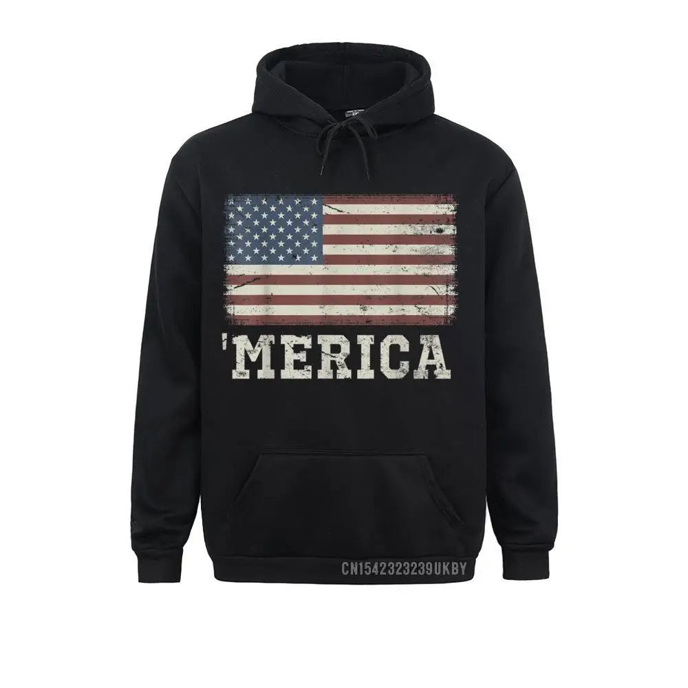 2021 Fashion Man Sweatshirts Vintage USA Flag 'Merica Hoody Custom Hoodies Long Sleeve Europe Hoods