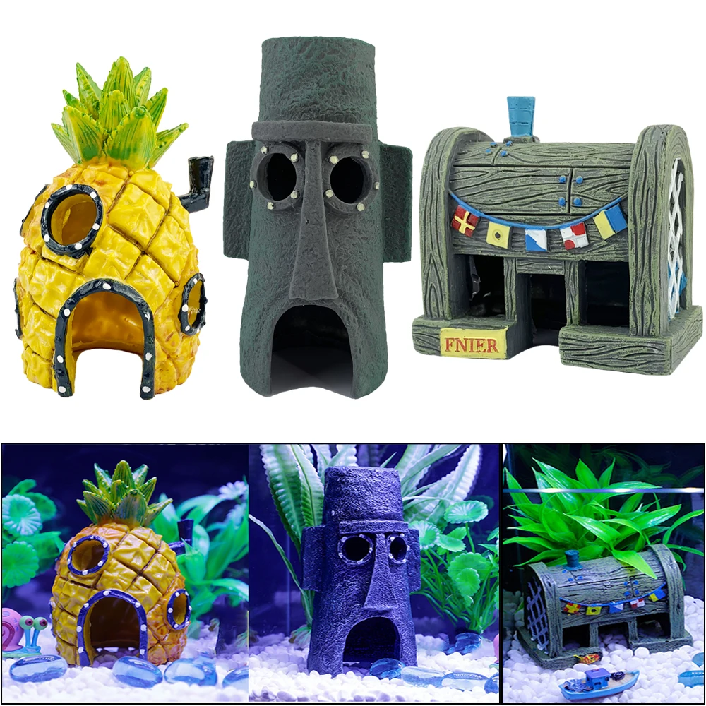 

Aquarium Decoration Resin Pineapple Decor Fish Shrimp Dodge House Fish Tank Decoration Landscape Aquarium Accessories