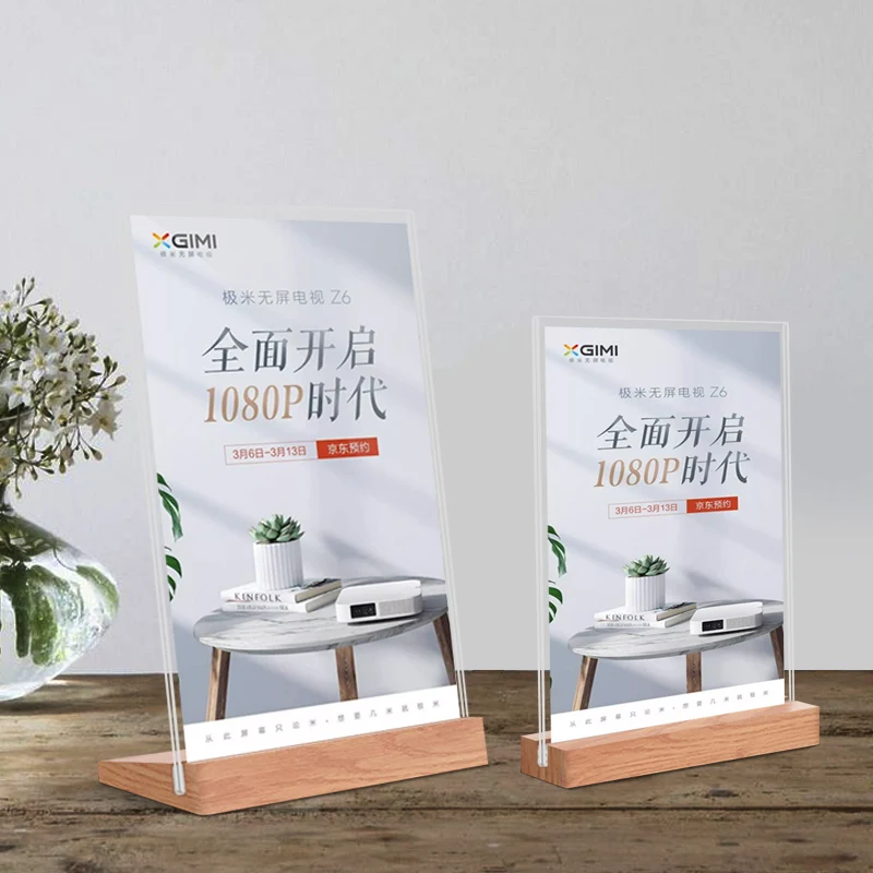 A6 Acrylic L-Style T-Type Strong Table Signboard Double-Sided Tab Le Sign Display Card Rack Table A4 A6 Paper Holder Showing