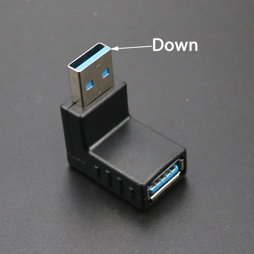 ChengHaoRan 90 Degree Left Right Angled USB 3.0 A Male To Female Adapter Connector For Laptop PC