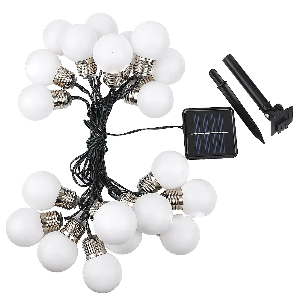 Solar Globe Bulb String Lights 10LED 20LED Solar LED String Lights G50 Globe Bulbs Light Waterproof Outdoor Solar Garden Lights
