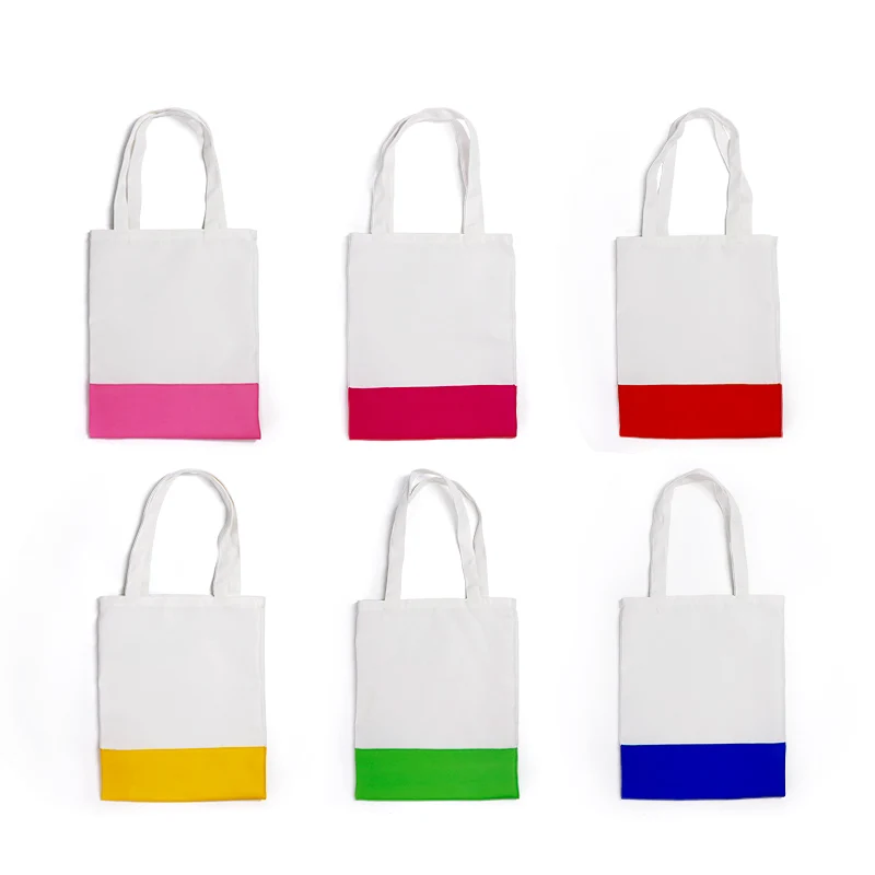 10pcs/lot Blank Sublimation Canvas Tote Bag For Sublimation INK Print DIY Heat Press Printing Transfer