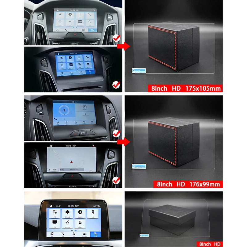 フォードフォーカス3 4 MK3 MK4 2015 2016 2017 2018 2019 2020強化ガラスカーナビゲーション画面プロテクターフィルムステッカーアクセサリー
